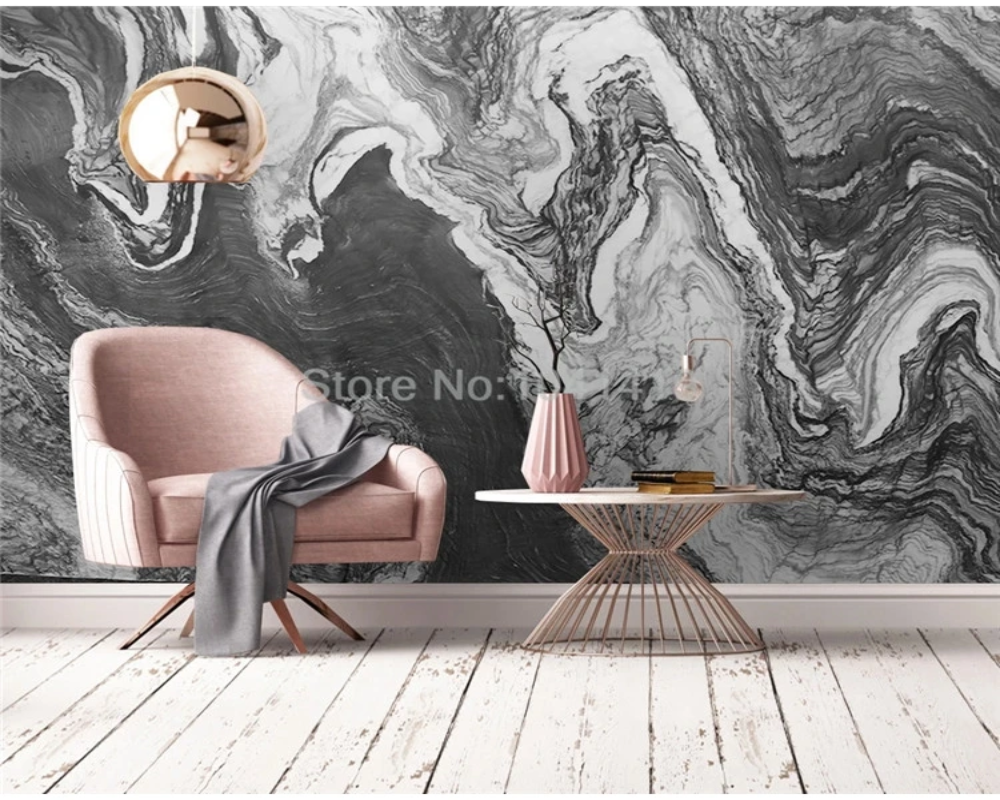 3D Wallpaper Gray Mystic Magic Marble